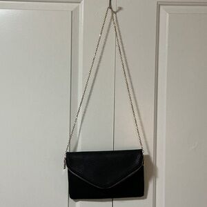 Urban Expressions Black Envelope Clutch with detachable Gold Chain strap